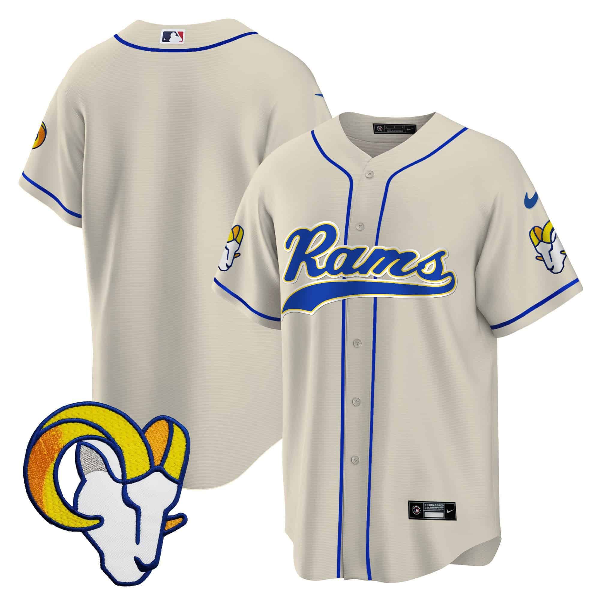 Men Los Angeles Rams Blank Grey 2024 Nike Baseball NFL Jersey
